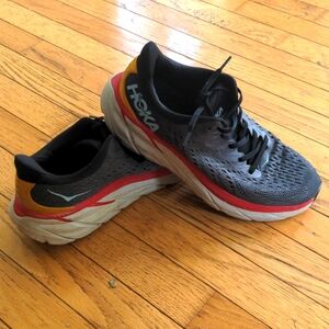 Hoka Men's Black and Red Athletic Shoes